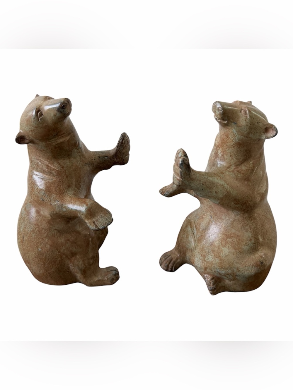 Vintage Bronze cold painted Bear| Cold Painted Animals| Bear bookends